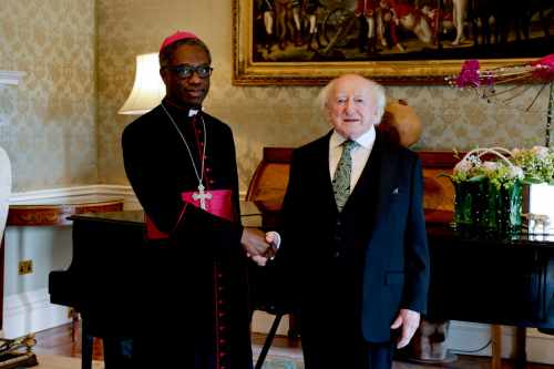 President receives, H.E. Archbishop Jude Thaddeus Okolo, the Departing Apostolic Nuncio and Dean of the Diplomatic Corps, on a courtesy call