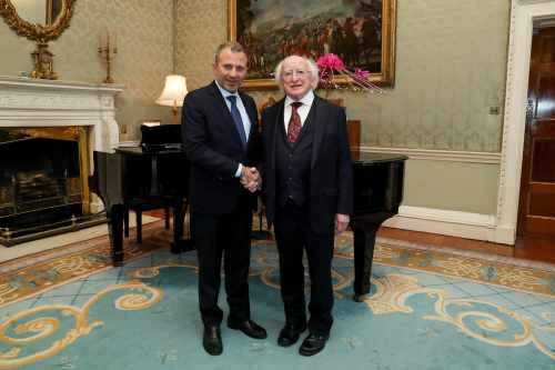President Higgins receives H.E. Gebran Gerge Bassil, Minister of Foreign Affairs and Immigrants of the Lebanese Republic