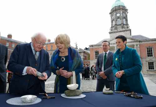 President presents a Lifetime Achievement Award at the Irish Craft Heroes exhibition
