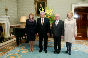 Pic shows President Higgins and his wife Sabina with President of the Federal Republic of Germany H.E. Mr Joachim Gauck and Ms Daniela Schadt