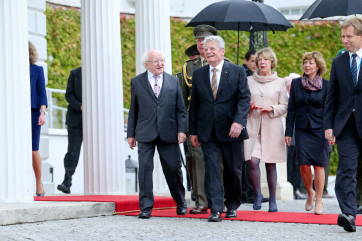Pic shows President Higgins and his wife Sabina with President of the Federal Republic of Germany H.E. Mr Joachim Gauck and Ms Daniela Schadt