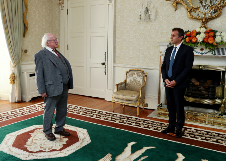President receives H.E. Ambassador Stéphane Crouzat for a farewell courtesy call