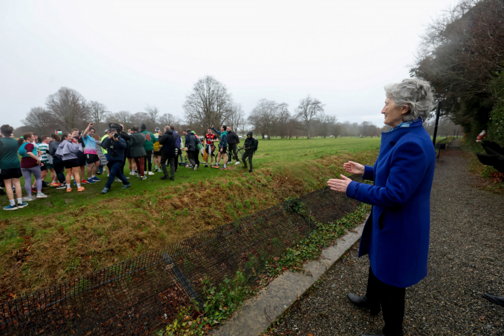 President Connolly meets runners taking part in Run for Palestine
