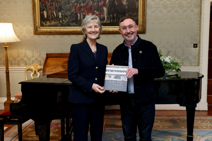 President Connolly receives Mr. Eoin O’Broin TD for a book presentation