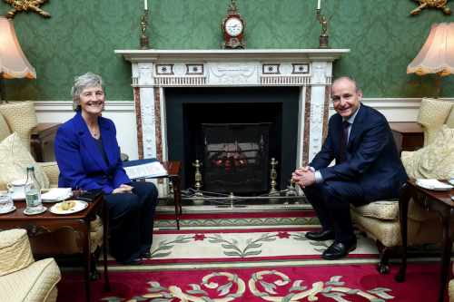 President Connolly met with an Taoiseach Micháel Martin for the first time under Article 28