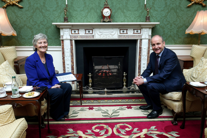 President Connolly met with an Taoiseach Micháel Martin for the first time under Article 28