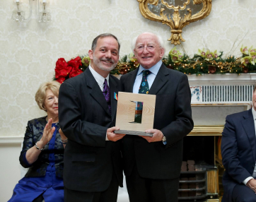 Brendan Fay with his award in the Irish Community Support category