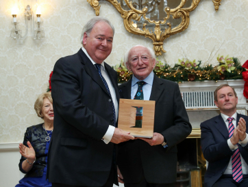Brian Wogan, brother of the late Terry Wogan, who is accepting the award on his brother behalf in the Arts, Culture and Sport category