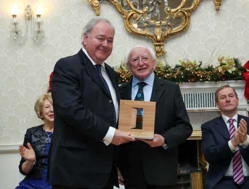 Brian Wogan, brother of the late Terry Wogan, who is accepting the award on his brother behalf in the Arts, Culture and Sport category