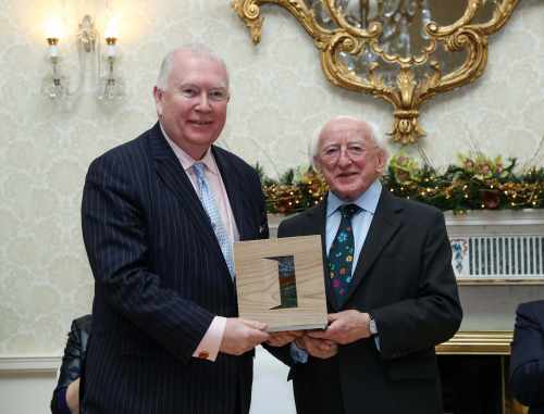 Robert Kearns with his award in the Business and Education category 