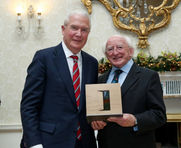 Norman McClelland with his award for his Charitable Work