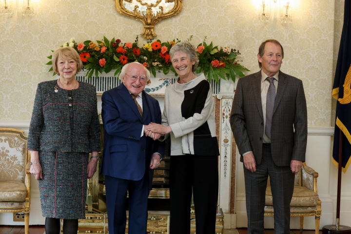 President and Sabina Higgins receive the President Elect, Ms. Catherine Connolly