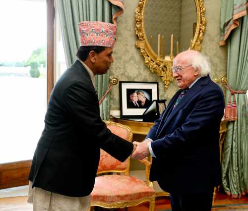 President receives H.E. Dr. Durga Bahadur Subedi, Ambassador of Nepal, on a courtesy call