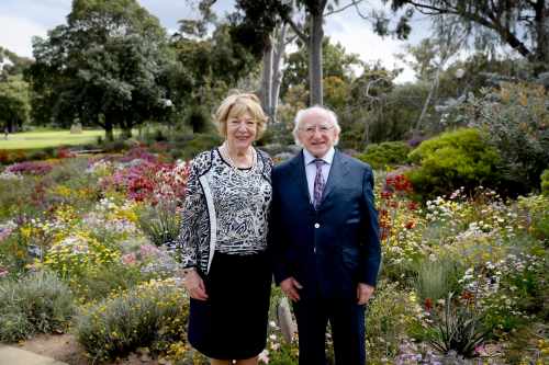 President Higgins and his wife Sabina on a visit to King's Park Botanic Gardens in the city of Perth