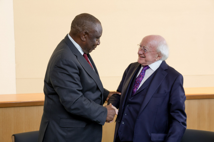 President hosts bilateral meeting with President of South Africa Cyril Ramophosa