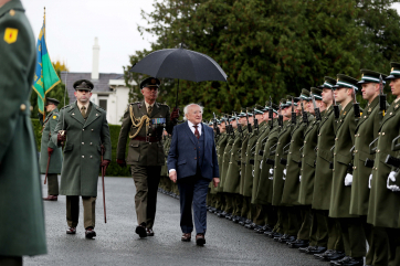 President Higgins as he arrived back in Áras an Uachtaráin after the State Visit to Vietnam and Laos