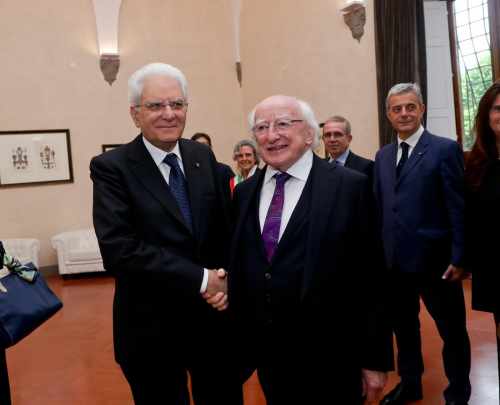 President Higgins with H.E. Sergio Mattarella, President of Italy