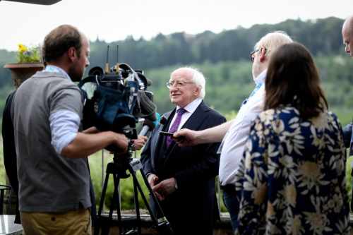 President Higgins at the The State of the Union Conference ''Solidarity in Europe  -  Authenticity in the European Street' answering questions from the media