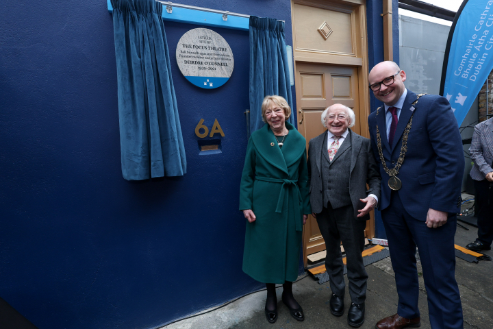 President attends unveiling of Focus Theatre Commemorative Plaque