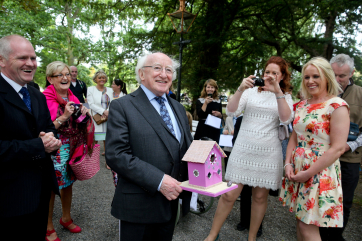 Pic shows President Higgins as he mingles with guests