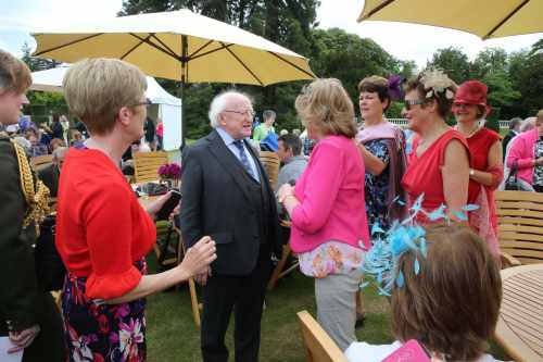 Pic shows President Higgins as he mingles with guests during one of the summer Garden parties