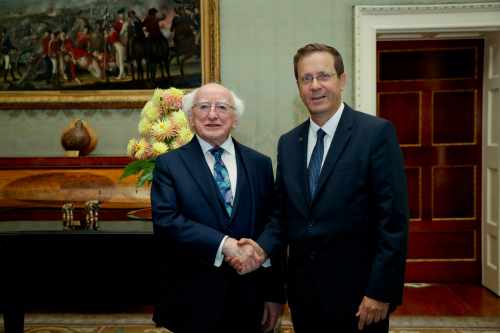 President receives Mr. Isaac Herzog, on the 100th Anniversary of the birth of former President of the State of Israel Chaim Herzog