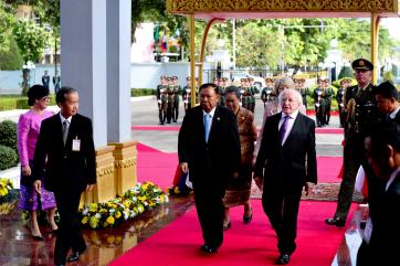President Higgins with H.E. Mr Bounnhang Vorachith President of of the Lao PDR