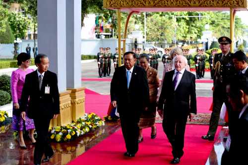 President Higgins with H.E. Mr Bounnhang Vorachith President of of the Lao PDR