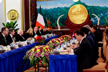 President Higgins with H.E. Mr Bounnhang Vorachith President of of the Lao PDR during Bilateral meeting