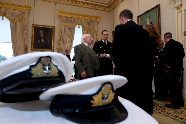 President receives the crew of L.É. William Butler Yeats