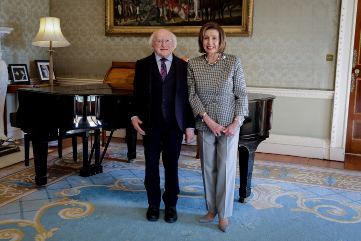 President receives former Speaker of the US House of Representatives, Ms. Nancy Pelosi, on a courtesy call