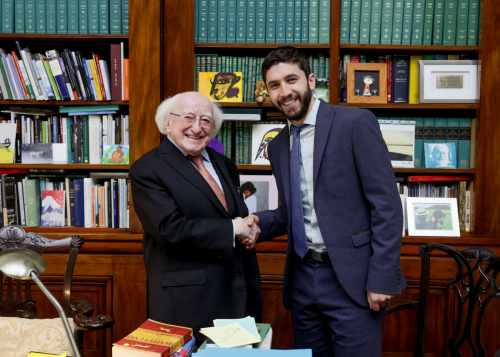 President receives Chief Rabbi Yoni Wieder, Chief Rabbi of Ireland, on a Courtesy Call