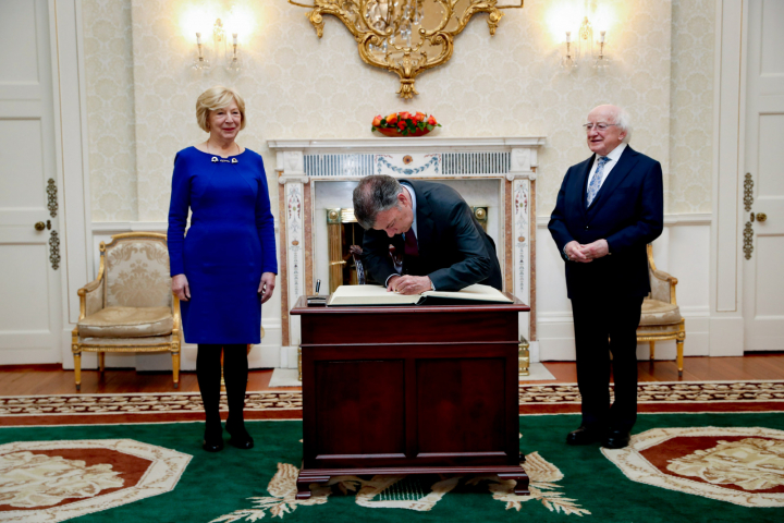 President receives former President of Colombia H.E. Juan Manuel Santos, winner of the Tipperary International Peace Award