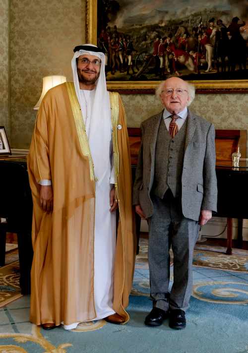 President Higgins receives H.E. Mr. Sultan Mohamed Al Ali, Ambassador of the UAE, on a farewell courtesy call