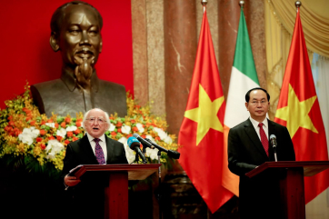 President Michael D. Higgins in the Presidential Palace with President of the Socialist Republic of Vietnam H.E. Tran Dai Quang