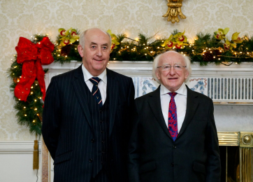 President Higgins with Mr Justice Kelly at his appointment as President of the High Court