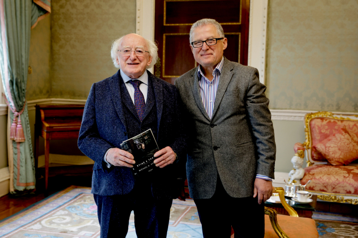 President Higgins receives journalist and author Mr. Ndrek Gjini on a courtesy call