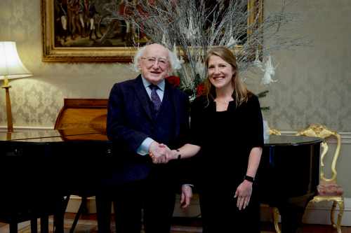 President Higgins receives Ms Yvonne McKenna, former CEO of Gaisce - The President’s Award