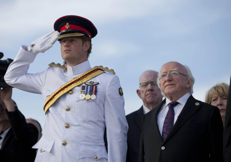 Pictured is HRH Prince Harry and President Michael D Higgins at Helles Memorial, Gallipoli