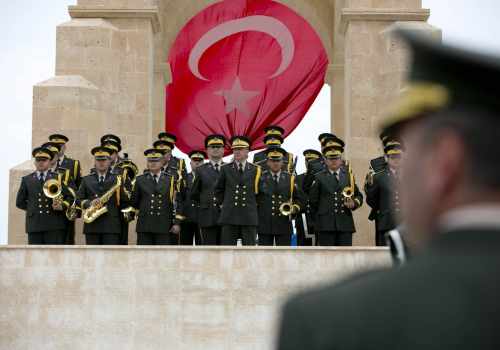 The Memorial to the Martyrs of the Turkish 57th Regiment Service that President Michael D Higgins and his wife Sabina, attended