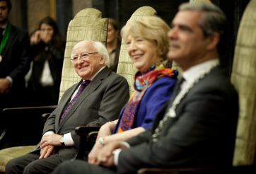 President Michael D Higgins, with his wife Sabina and Miguel Pereira Leite, President of Porto City Council