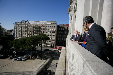 President Michael D Higgins at the Camara Municipal do Porto in Porto