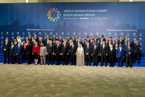 President Michael D Higgins with other world leaders during The World Humanitarian Summit which tookl place in Istanbul.