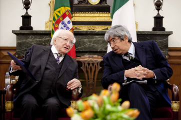 President Michael D Higgins with Mr Eduardo Ferro Rodrigues President of the National Assembly