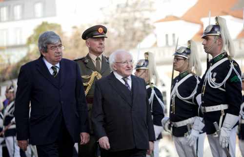 President Higgins at the National Assembly, Lisbon with Mr Eduardo Ferro Rodrigues 
President of the National Assembly 