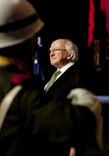 President Michael D Higgins during to a wreath laying ceremony at the Tomb of Luis de Camoes