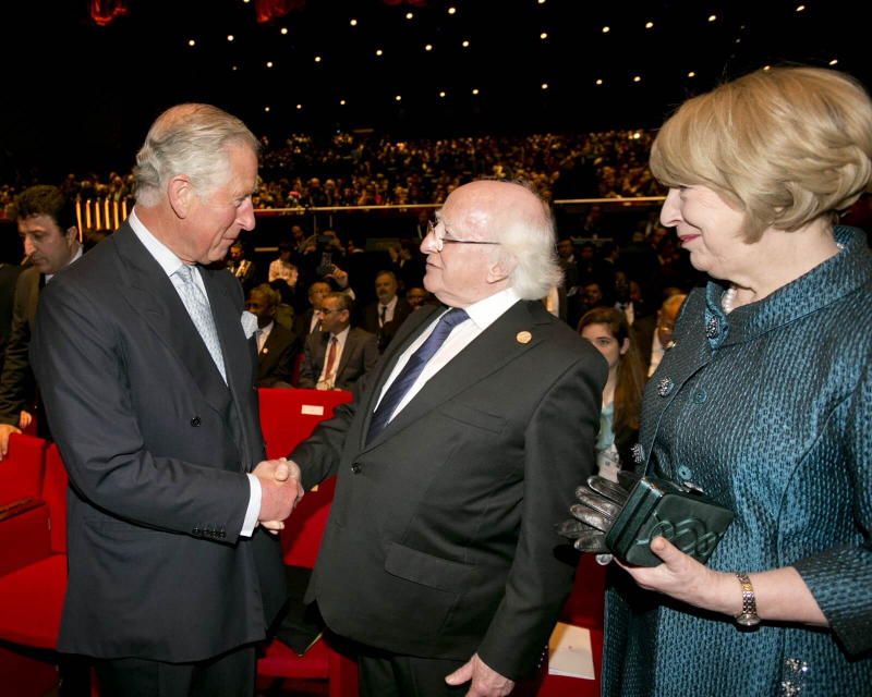 President Michael D Higgins and his wife Sabina with HRH The Prince of Wales at the Istanbul Congress Centre