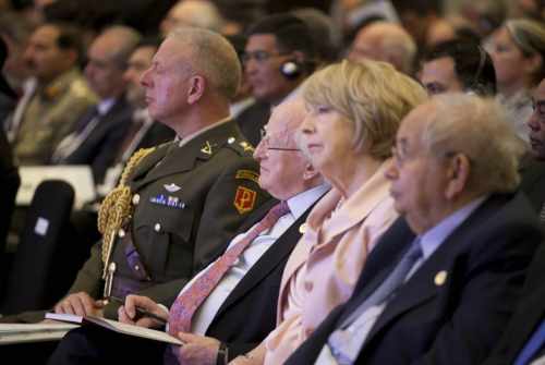 President Michael D Higgins and his wife Sabina at the Istanbul Congress Centre