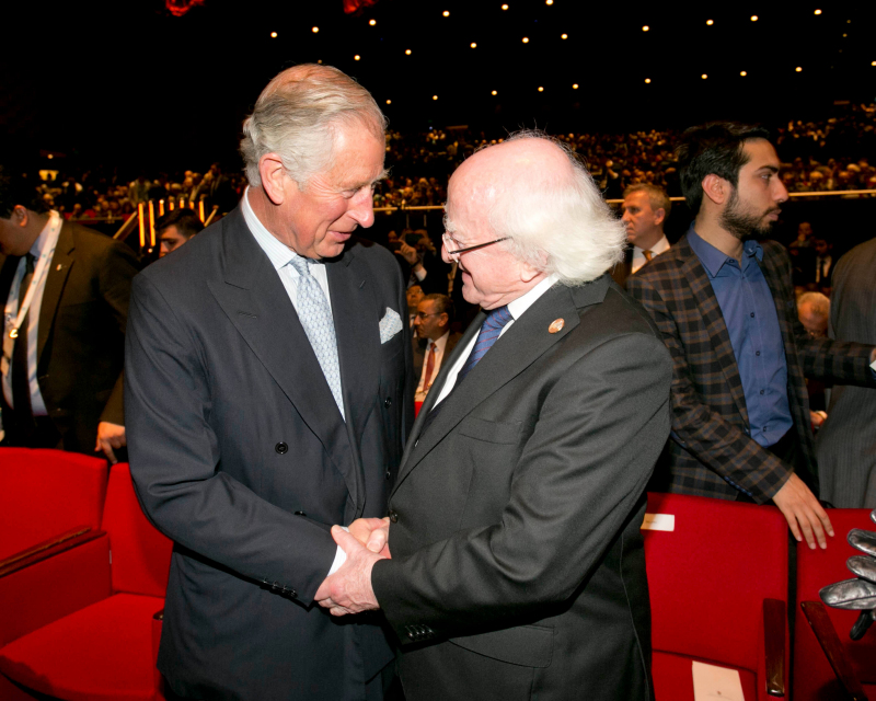 President Michael D Higgins with HRH The Prince of Wales at the Istanbul Congress Centre