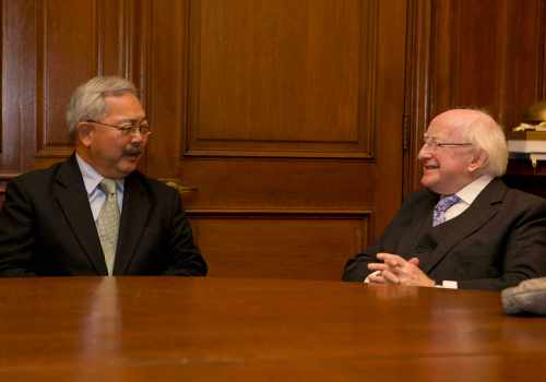 President Higgins is pictured with Mayor of San Francisco, Edwin M.Lee.